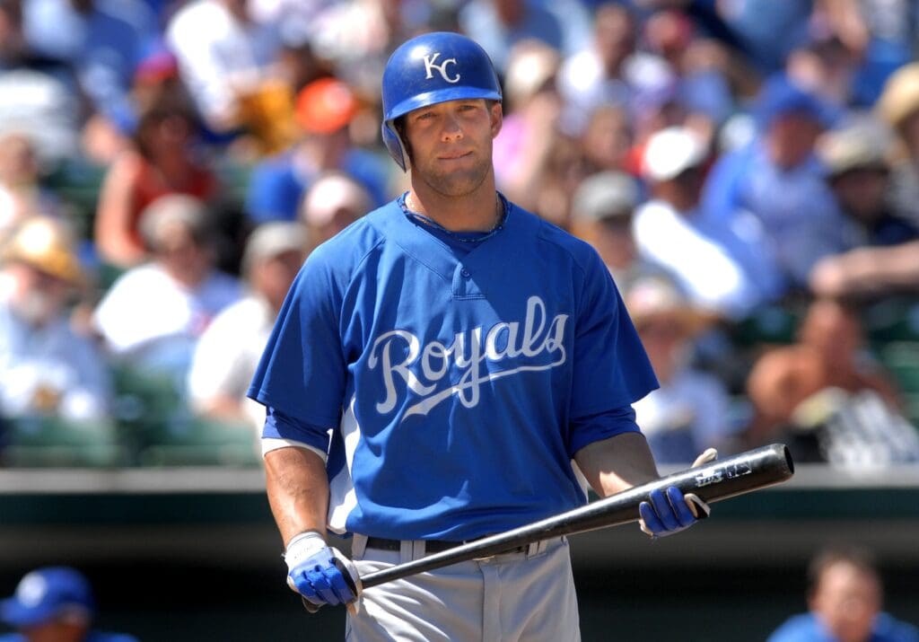 Mar 27, 2007; Mesa, AZ, USA; Kansas City Royals third baseman (7) Alex Gordon against the Chicago Cubs at Hohokam Park in Mesa, AZ.