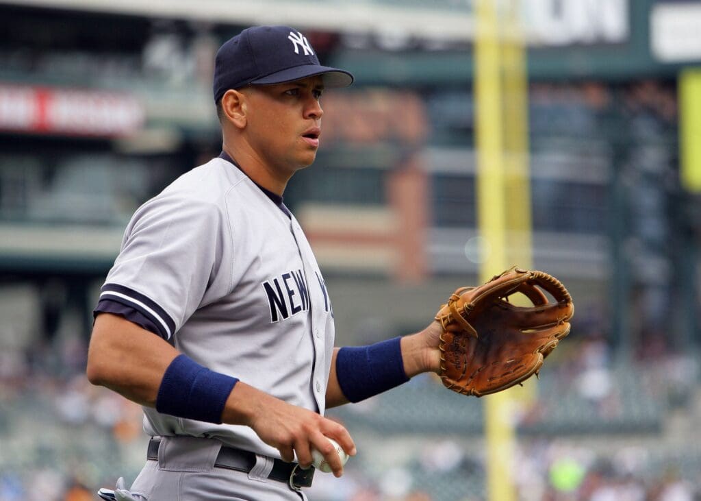 Jun 1, 2006; Detroit, MI, USA; New York Yankees third baseman (13) Alex Rodriguez warms up before playing against the Detroit Tigers at Comerica Park.
