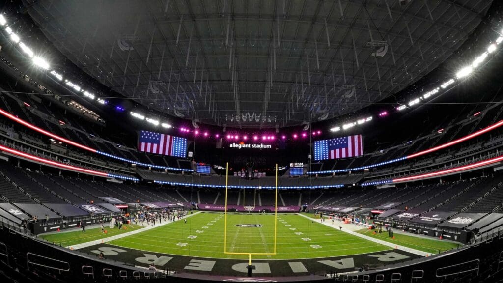 Dec 26, 2020; Paradise, Nevada, USA; A general view of Allegiant Stadium before a game between the Miami Dolphins and the Las Vegas Raiders.