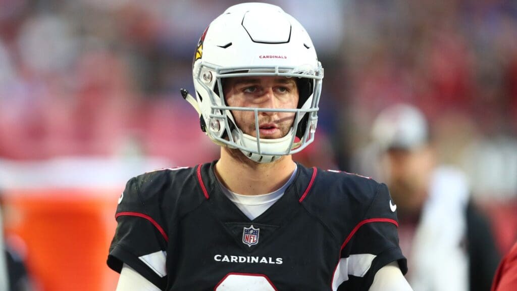 Dec 9, 2018; Glendale, AZ, USA; Arizona Cardinals quarterback Josh Rosen (3) against the Detroit Lions at State Farm Stadium.
