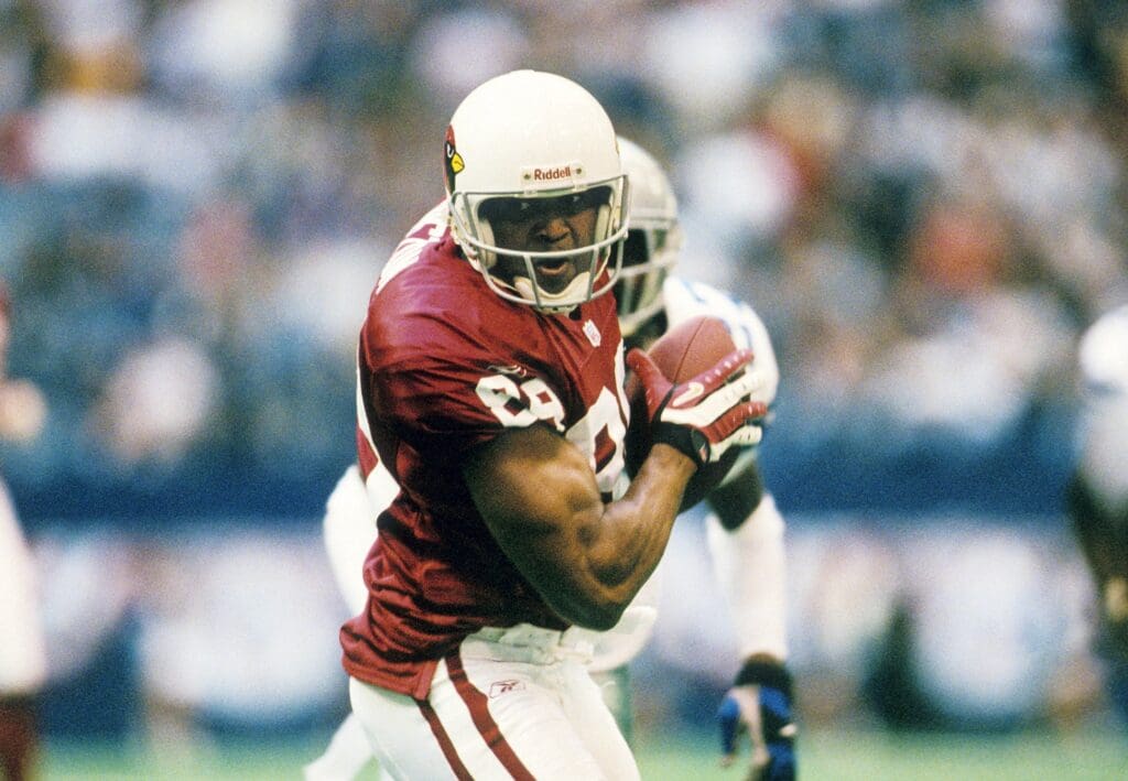 Oct 28, 2001; Irving, TX, USA; FILE PHOTO; Arizona Cardinals receiver David Boston (89) carries the ball against the Dallas Cowboys at Texas Stadium.