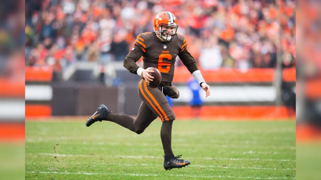 Dec 23, 2018; Cleveland, OH, USA; Cleveland Browns quarterback Baker Mayfield (6) at FirstEnergy Stadium.