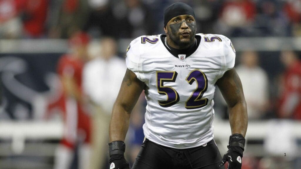 Dec 13, 2010; Houston, TX, USA; Baltimore Ravens linebacker Ray Lewis (52) prepares for a game against the Houston Texans at Reliant Stadium.
