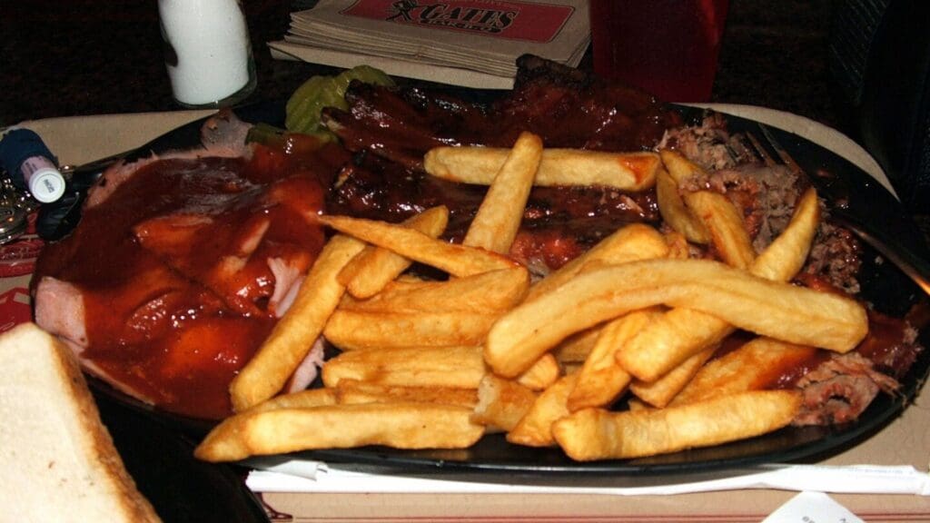 At Gates Barbecue in Kansas City. A combo plate of way too much food