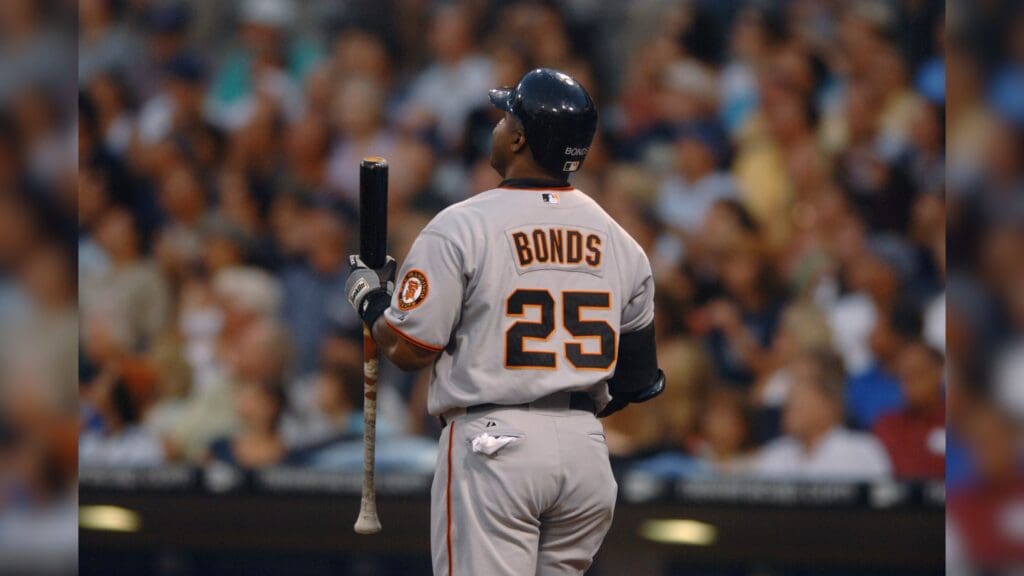 Jul 2, 2006; San Diego, CA, USA; San Francisco Giants outfielder Barry Bonds against the San Diego Padres at Petco Field.