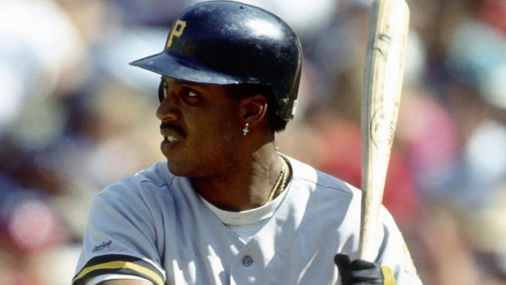 Aug 22, 1991; Philadelphia, PA, USA; FILE PHOTO; Pittsburgh Pirates outfielder Barry Bonds in action against the Philadelphia Phillies at Veterans Stadium.