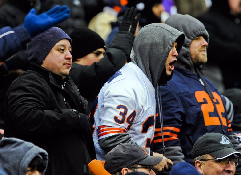 Nov 16, 2014; Chicago, IL, USA; Bears fans in the second half of their game against the Minnesota Vikings at Soldier Field. The Bears won 21-13