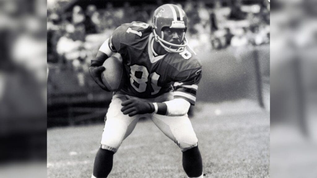 Oct ,1983; Atlanta, GA, USA; FILE PHOTO; Atlanta Falcons receiver Billy White Shoes Johnson (81) runs with the ball at Fulton County Stadium.