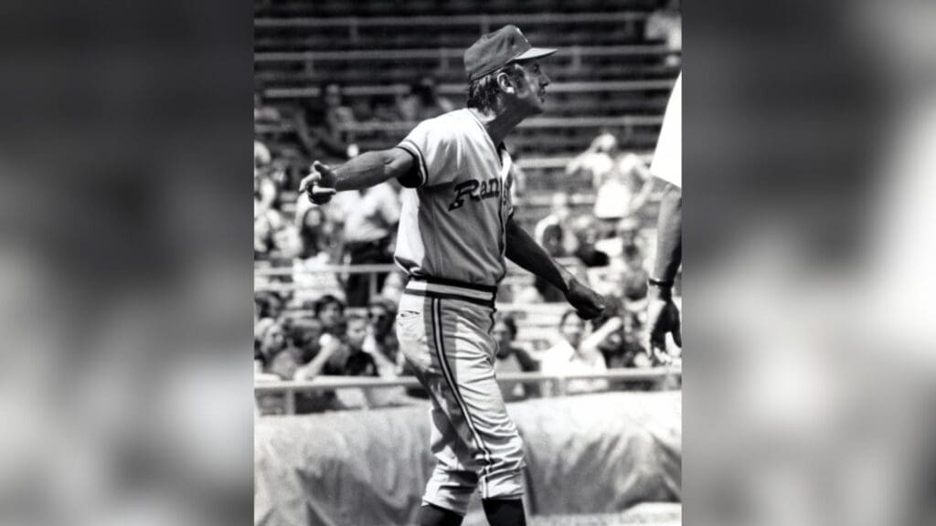 May 1974; Unknown location, USA; FILE PHOTO; Texas Rangers manager Billy Martin argues a call.