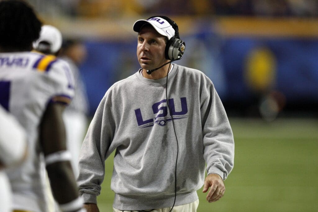 December 1, 2007; Atlanta, GA, USA; Louisiana State Tigers defensive coordinator Bo Pelini works on the sidelines against the Tennessee Volunteers in the fourth quarter at the SEC Championship at the Georgia Dome. The Tigers defeated the Volunteers 21 to 14.
