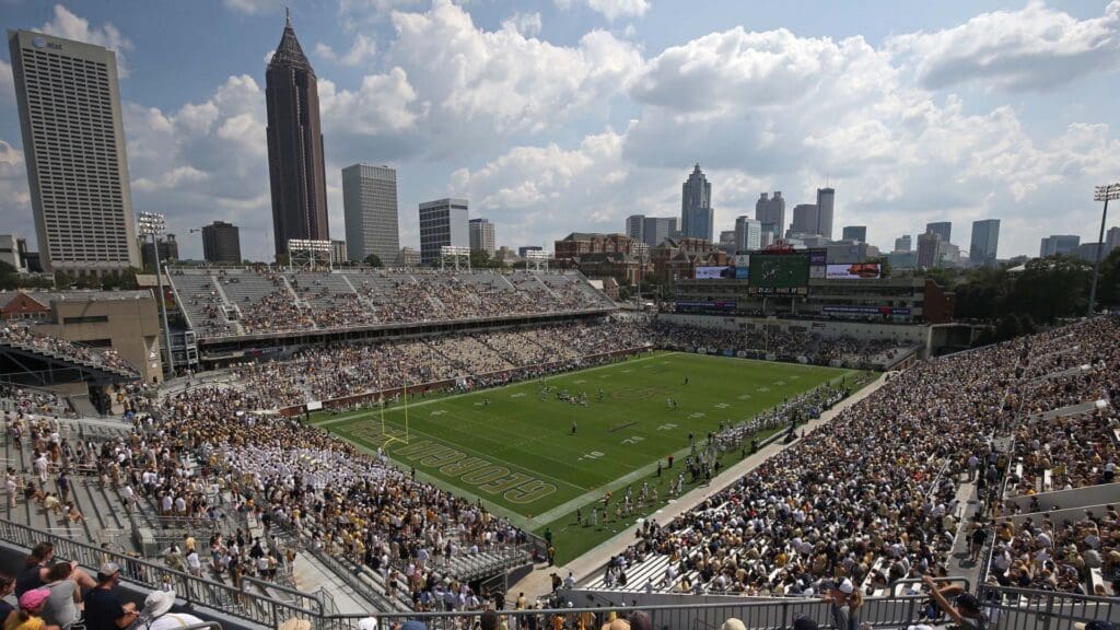 Sep 23, 2017; Atlanta, GA, USA; A general view during the third quarter of the game between the Pittsburgh Panthers and the Georgia Tech Yellow Jackets at Bobby Dodd Stadium.