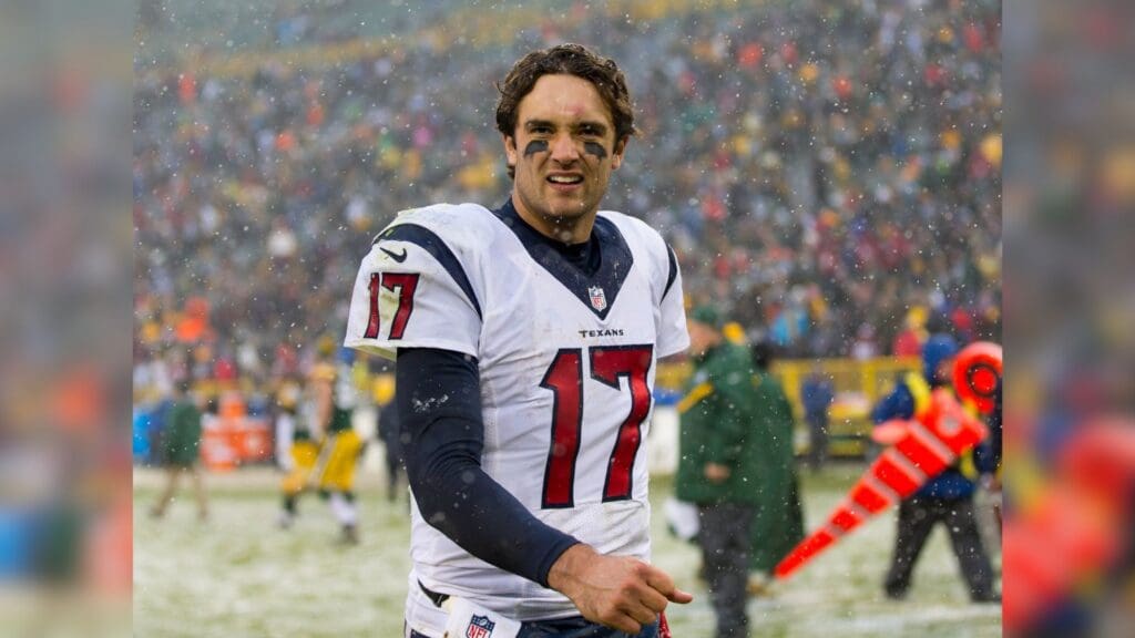 Dec 4, 2016; Green Bay, WI, USA; Houston Texans quarterback Brock Osweiler (17) following the game against the Green Bay Packers at Lambeau Field. Green Bay won 21-13.