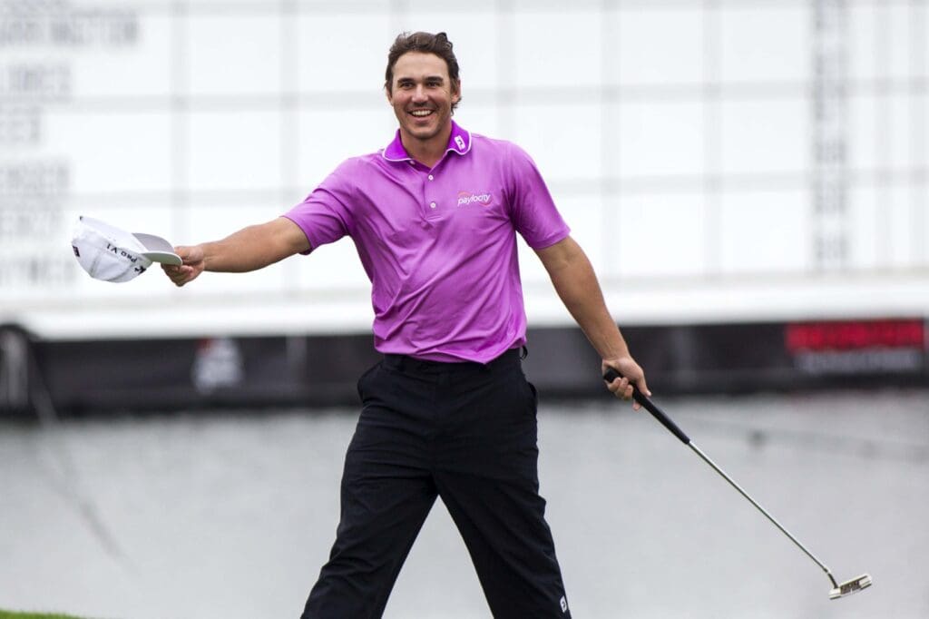 Brooks Koepka bows to the gallery after making birdie on the 18th hole during the second round of the Honda Classic at PGA National GC Champion Course.