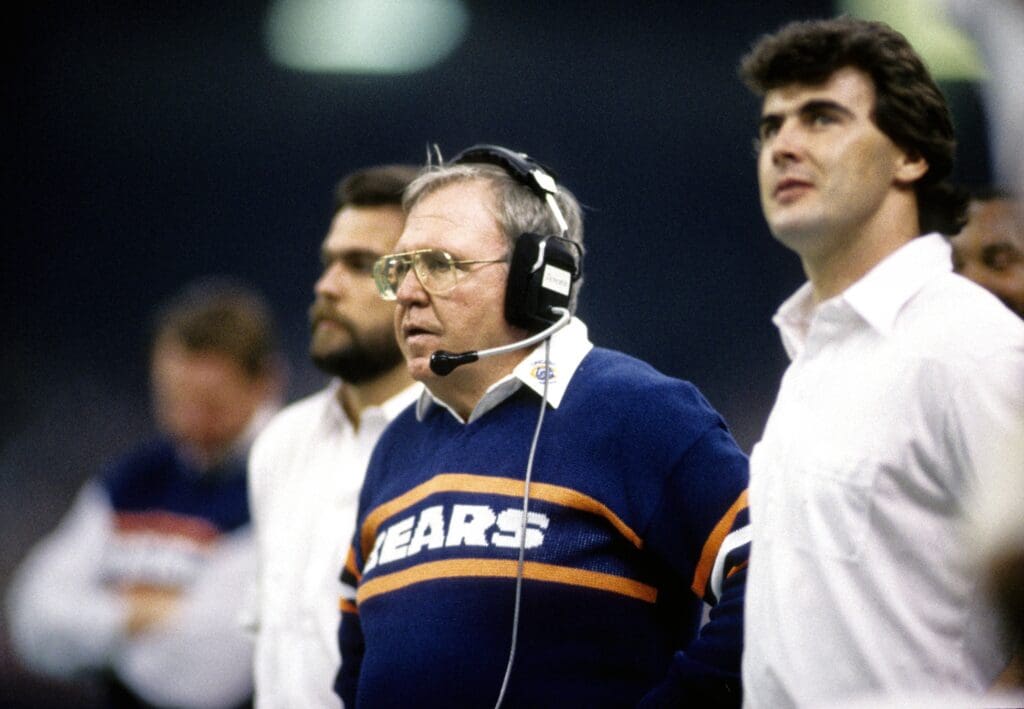 Jan 26, 1986; New Orleans, LA, USA: FILE PHOTO; Chicago Bears defensive coordinator Buddy Ryan on the sidelines during Super Bowl against the New England Patriots XX at the Superdome. Chicago defeated New England 46-10.