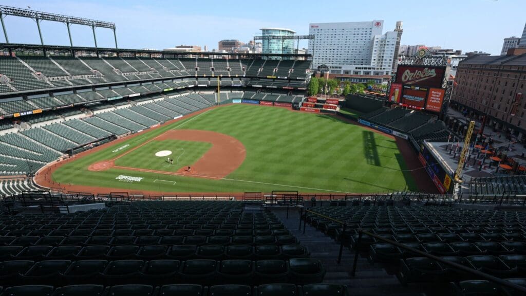 Jul 14, 2024; Baltimore, Maryland, USA; A general view of the stadium before the game between the Baltimore Orioles and the New York Yankees at Oriole Park at Camden Yards.