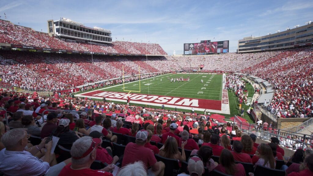 Sep 14, 2024; Madison, Wisconsin, USA; General view of Camp Randall Stadium during the game between the Alabama Crimson Tide and Wisconsin Badgers