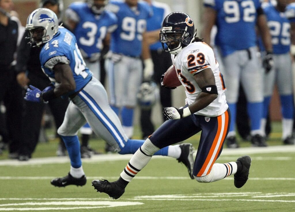 Sep 30, 2007; Detroit, MI, USA; Chicago Bears punt returner (23) Devin Hester returns a punt against the Detroit Lions at Ford Field in Detroit, MI. The Lions beat the Bears 37-27.