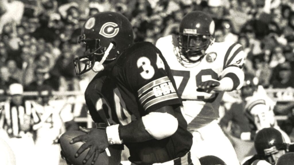 Chicago Bears running back Walter Payton (34) in action against the Minnesota Vikings at Soldier Field. The Bears defeated the Vikings 27-9.