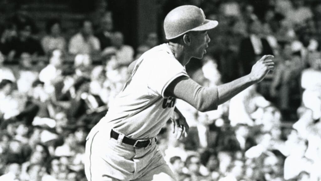 April 1969; Unknown location, USA; FILE PHOTO; Chicago Cubs shortstop Ernie Banks in action during the 1969 season.