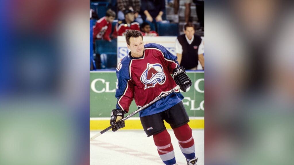 Nov 28, 1997; Miami, FL; USA; FILE PHOTO; Colorado Avalanche forward Claude Lemieux (22) on the ice against the Florida Panthers during the 1997-98 season at Miami Arena.