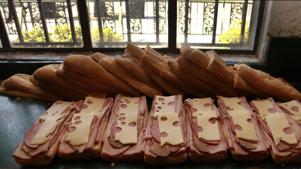 Cuban sandwiches being prepared at La Segunda Central Bakery in Ybor City, Tampa