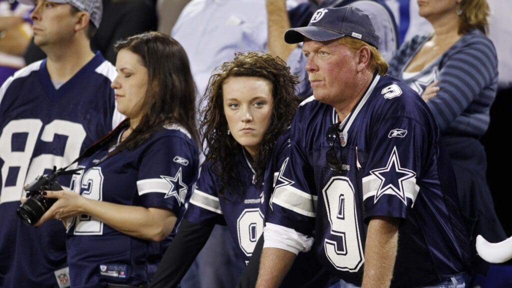 Oct 17, 2010; Minneapolis, MN, USA; Dallas Cowboys fans watch as the end of the game nears against the Minnesota Vikings at the Metrodome. The Vikings win 24-21