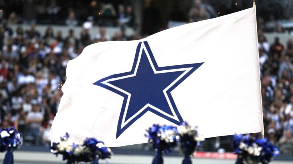 Nov 22, 2012; Arlington, TX, USA; Dallas Cowboys flag on the field before the game against the Washington Redskins on Thanksgiving at Cowboys Stadium. The Redskins beat the Cowboys 38-31.