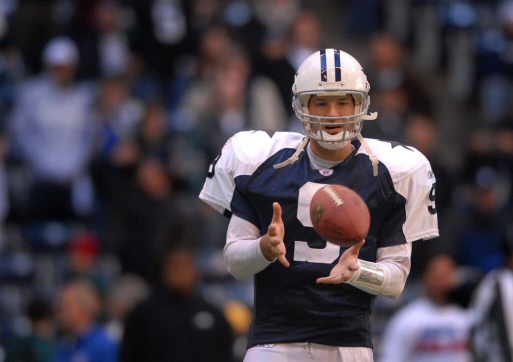 Dec. 25, 2006; Irving, TX, USA; Dallas Cowboys quarterback (9) Tony Romo against the Philadelphia Eagles at Texas Stadium in Irving, Texas. Philadelphia defeated Dallas 23-7.