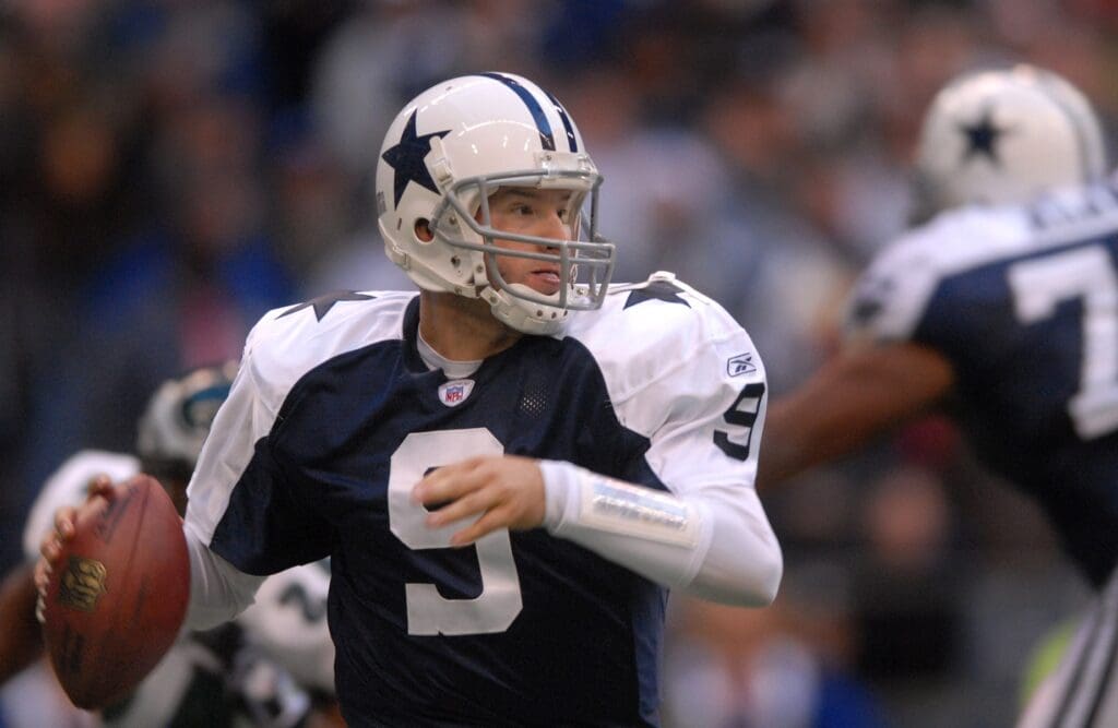Dec. 25, 2006; Irving, TX, USA; Dallas Cowboys quarterback (9) Tony Romo against the Philadelphia Eagles at Texas Stadium in Irving, Texas. Philadelphia defeated Dallas 23-7.