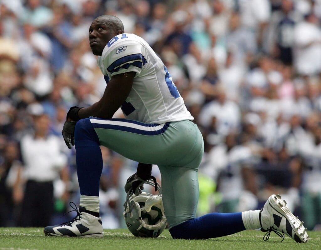 Oct 14, 2007; Irving, TX, USA; Dallas Cowboys wide receiver Terrell Owens (81) reacts after the loss against the New England Patriots at Texas Stadium. The Patriots beat the Cowboys 48-27.