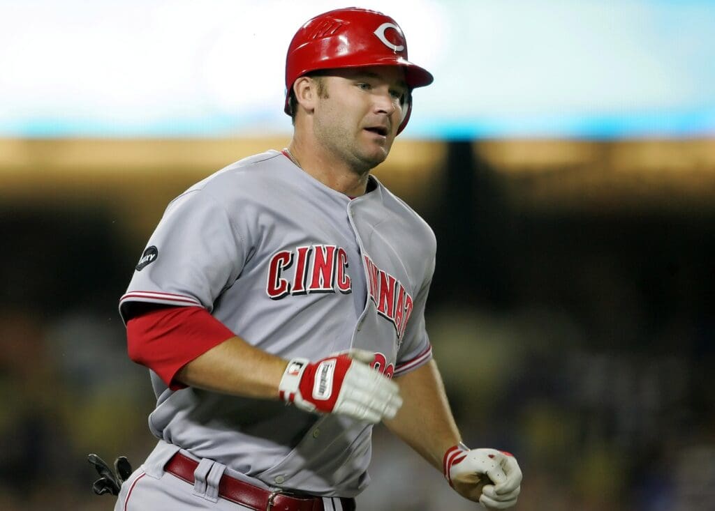 Caption:
May 20, 2008: Los Angeles, CA, USA: Cincinnati Reds catcher David Ross (26) runs to first base after hitting a single in the fifth inning against the Los Angeles Dodgers at Dodger Stadium.