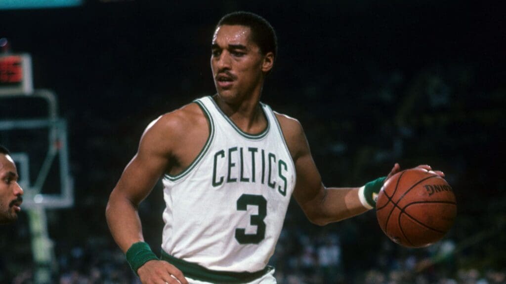 Unknown date; Boston, MA, USA; FILE PHOTO; Boston Celtics guard Dennis Johnson (3) in action at the Boston Garden.
