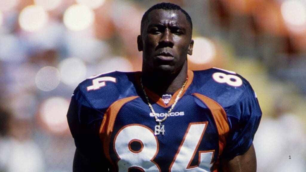 Unknown date 1997, USA; FILE PHOTO; Denver Broncos tight end Shannon Sharpe (84) during the 1997 pre-season.