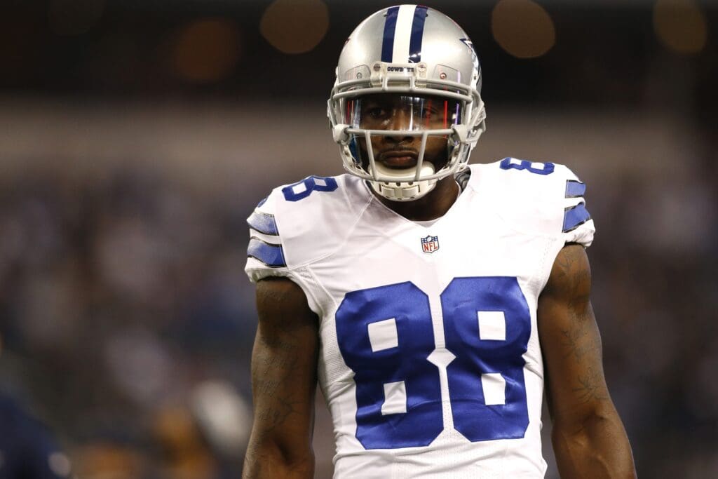 Dec 21, 2014; Arlington, TX, USA; Dallas Cowboys wide receiver Dez Bryant (88) stands on the field before the game against the Indianapolis Colts at AT&T Stadium.