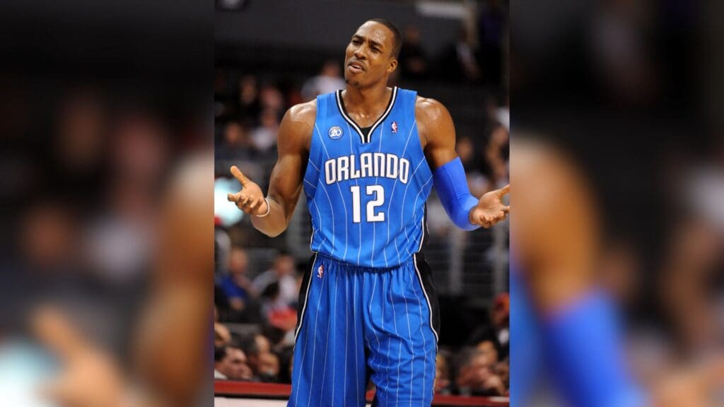 Dec 8, 2008; Los Angeles, CA, USA; Orlando Magic center Dwight Howard (12) during the game against the Los Angeles Clippers at the Staples Center. The Magic defeated the Clippers 95-88.