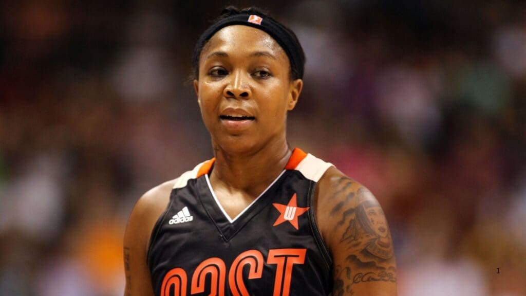 Jul 27, 2013; Uncasville, CT, USA; Eastern Conference guard Cappie Pondexter (23) of the New York Liberty reacts during the 2013 WNBA All Star Game at Mohegan Sun Arena.