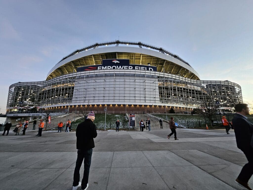 Dec 2, 2024; Denver, Colorado, USA; General view outside of Empower Field at Mile High before the game between the Cleveland Browns against the Denver Broncos