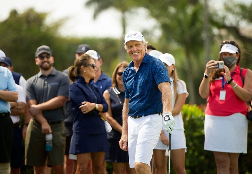 Greg Norman hosted a golf clinic for Oxbridge Academy boys and girls varsity golf teams before the Oxbridge Academy Annual Golf Classic at The Breakers