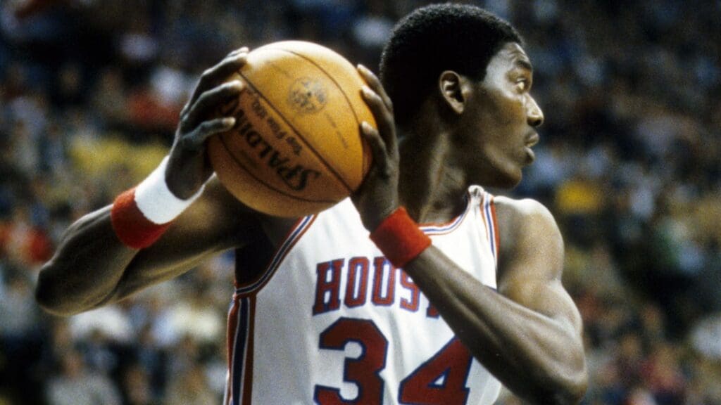 Mar 1984; Unknown Location, USA; FILE PHOTO; Houston center Hakeem Olajuwon in action during the 1983-84 season.