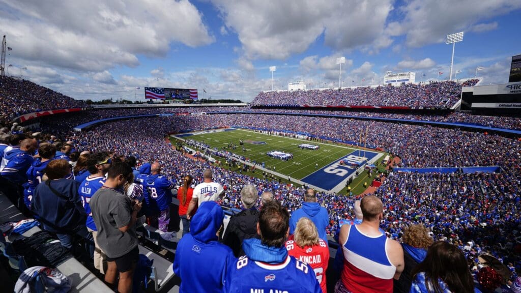 Sep 8, 2024; Orchard Park, New York, USA; A general view of the stadium prior to the game between the Buffalo Bills and the Arizona Cardinals at Highmark Stadium.