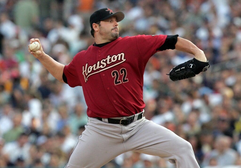June 27, 2006; Detroit, MI, USA; Houston Astros starting pitcher (22) Roger Clemens delivers a pitch against the Detroit Tigers at Comerica Park.