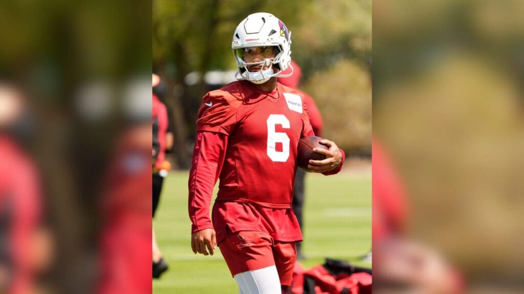 Arizona Cardinals running back James Conner (6) during mini-camp at the Cardinals training center in Tempe on Jun 11, 2025.