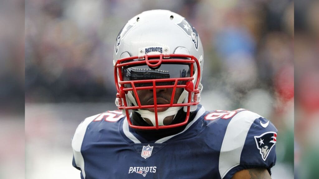 Dec 31, 2017; Foxborough, MA, USA; New England Patriots outside linebacker James Harrison (92) during the second quarter of their 26-6 win over the New York Jets at Gillette Stadium.