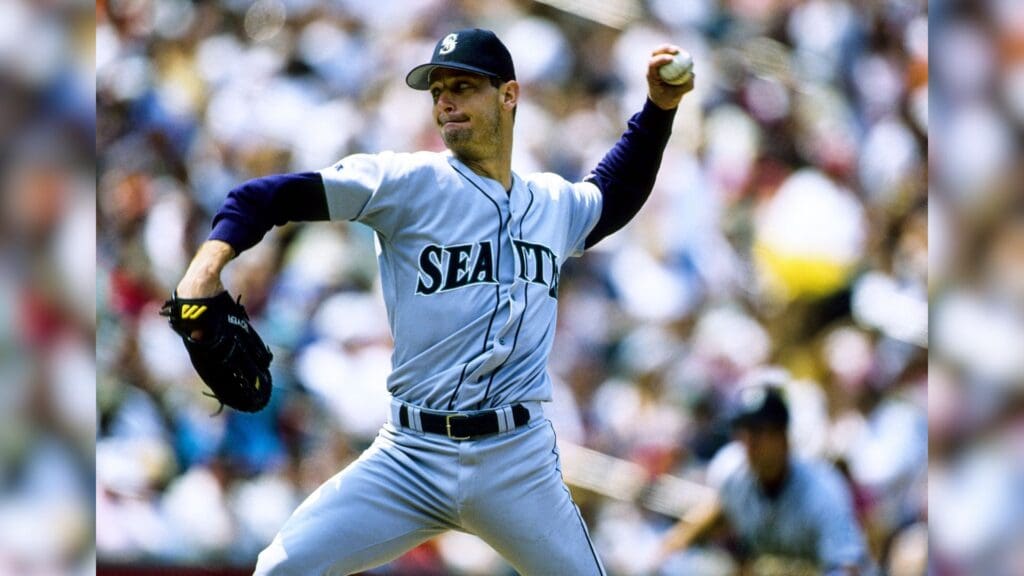 1998, Unknown location, USA; FILE PHOTO; Seattle Mariners pitcher Jamie Moyer in action on the mound during the 1998 season.