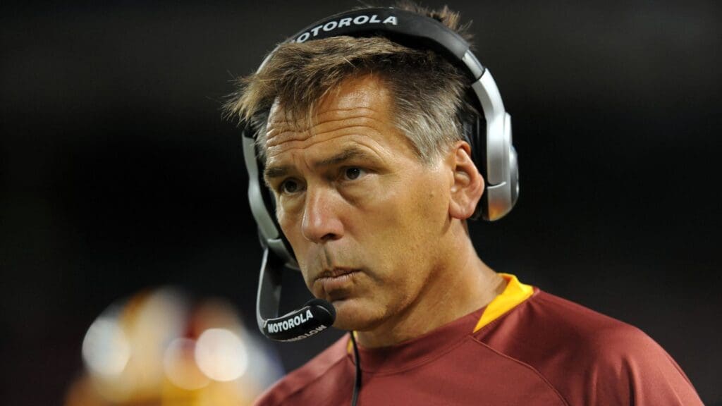Aug 16, 2008; East Rutherford, NJ, USA; Washington Redskins head coach Jim Zorn during a preseason game against the New York Jets at Giants Stadium.