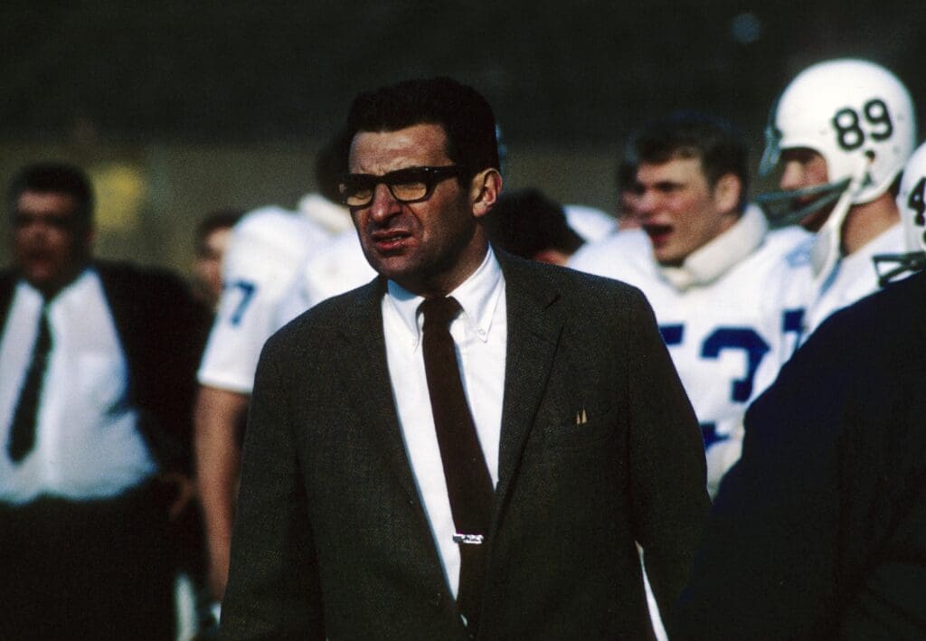Dec 7, 1968; State College, PA, USA; FILE PHOTO; Penn State Nittany Lions head coach Joe Paterno during the 1968 season against the Syracuse Orangemen at Beaver Stadium.