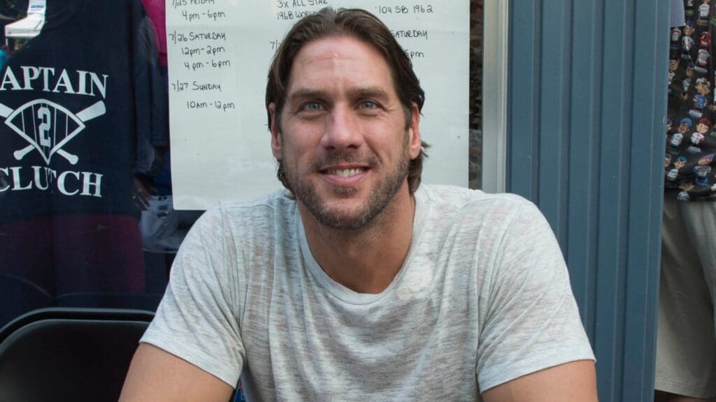 Jul 26, 2014; Cooperstown, NY, USA; Atlanta Braves former pitcher John Rocker poses for a picture at National Baseball Hall of Fame.