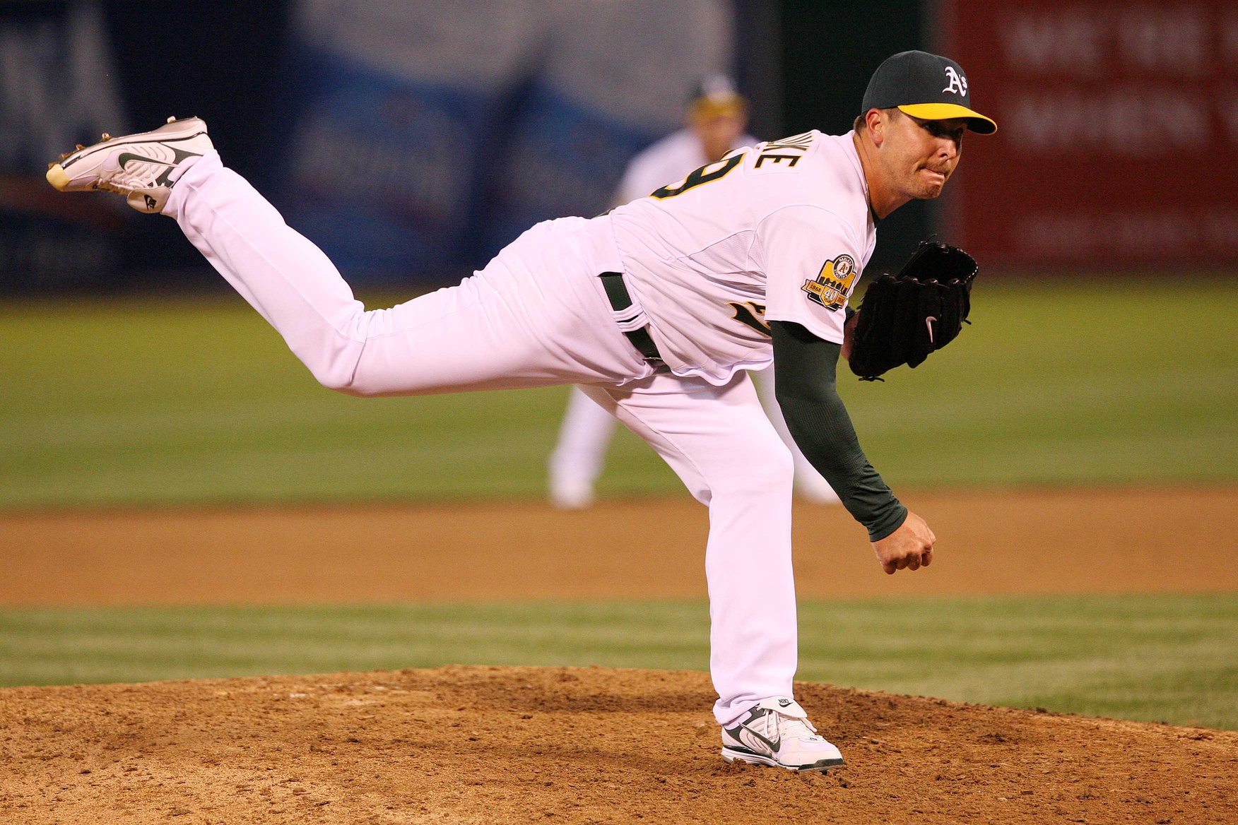 Apr. 1, 2008; Oakland, CA, USA; Oakland Athletics pitcher Keith Foulke (29) during the 9th inning against the Boston Red Sox at McAfee Coliseum in Oakland, CA. The Red Sox defeated the Athletics 2-1.