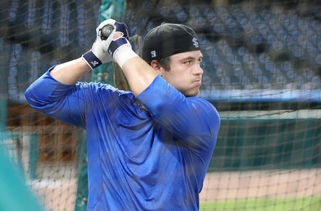 September 06, 2012; Houston, TX, USA; Koby Clemens takes batting practice at Constellation Field in preparation for a game against the Long Island Ducks.