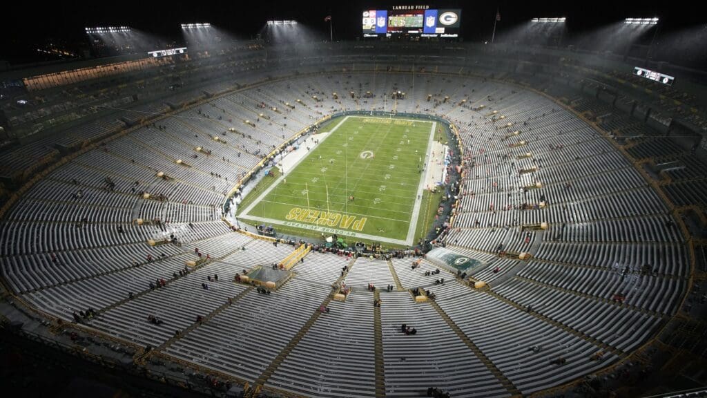 Dec 3, 2023; Green Bay, Wisconsin, USA; General view of Lambeau Field prior to the game between the Kansas City Chiefs and Green Bay Packers.
